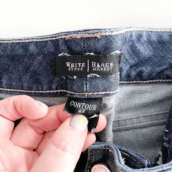White House Black Market Womens Denim Contour Medium Wash Bootcut Jeans Blue 4R - Picture 3 of 10